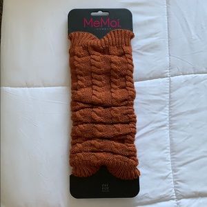 NWT MeMoí leg warmers auburn camel color